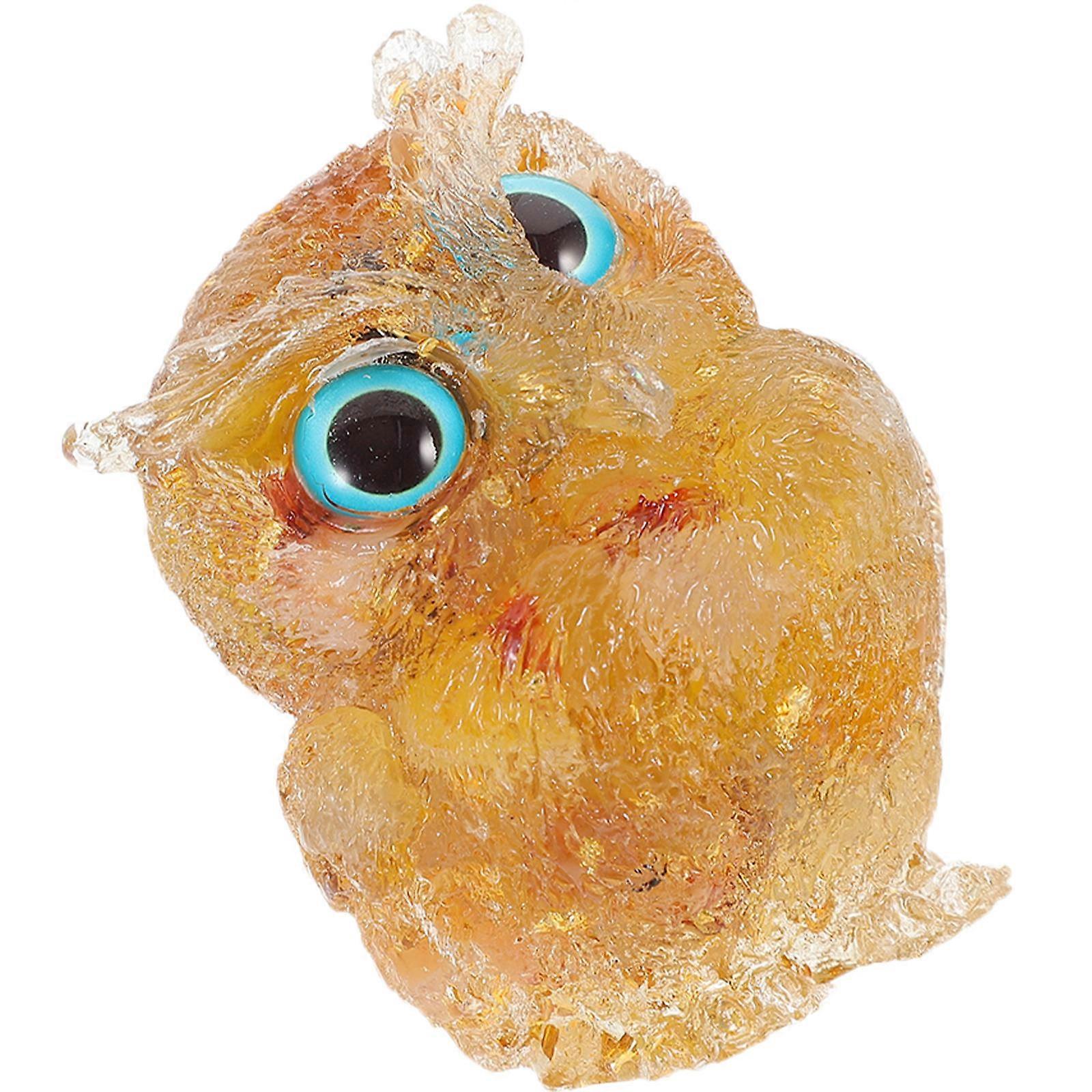 Crystal Owl Ornament Desktop Decor for Decoration 3Pcs