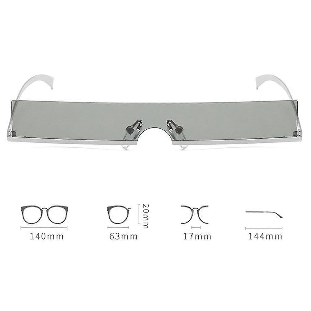 UV 400 Protection Rimless Sunglasses For Beach Use Rectangular Grey Frame Lightweight 1Pack