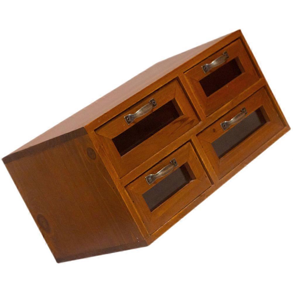 Drawer Style Storage Unit For Office Supply Organization With 4 Drawers Rustic Design Ideal For Home Office 1Set