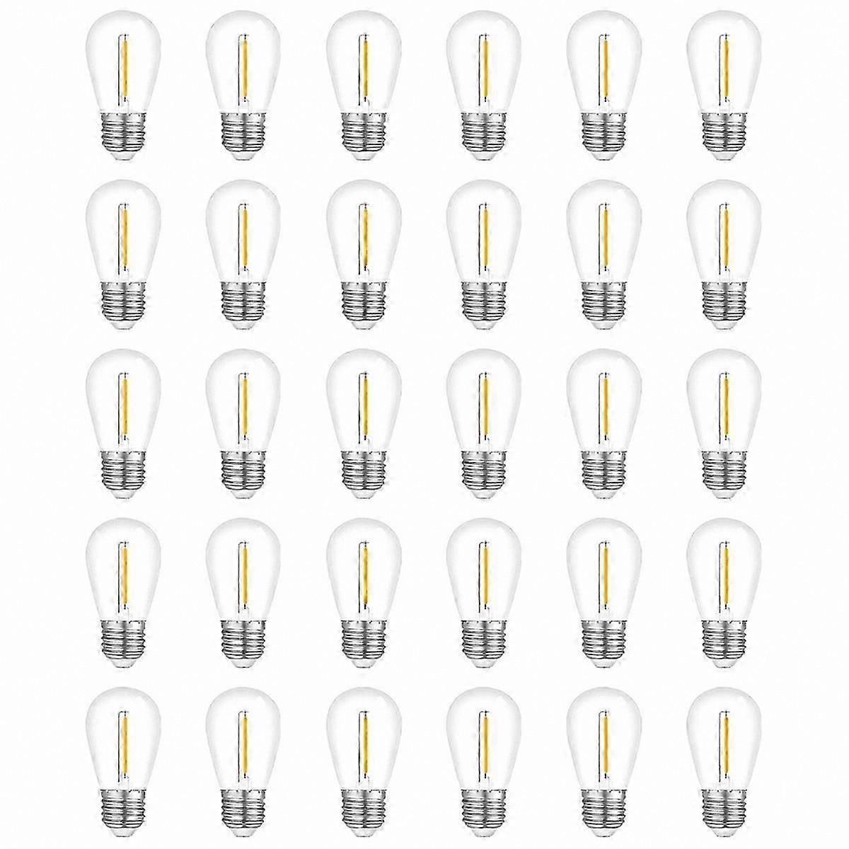 S14 LED String Light Bulbs, 30-Pack Weatherproof Replacement for Outdoor Use