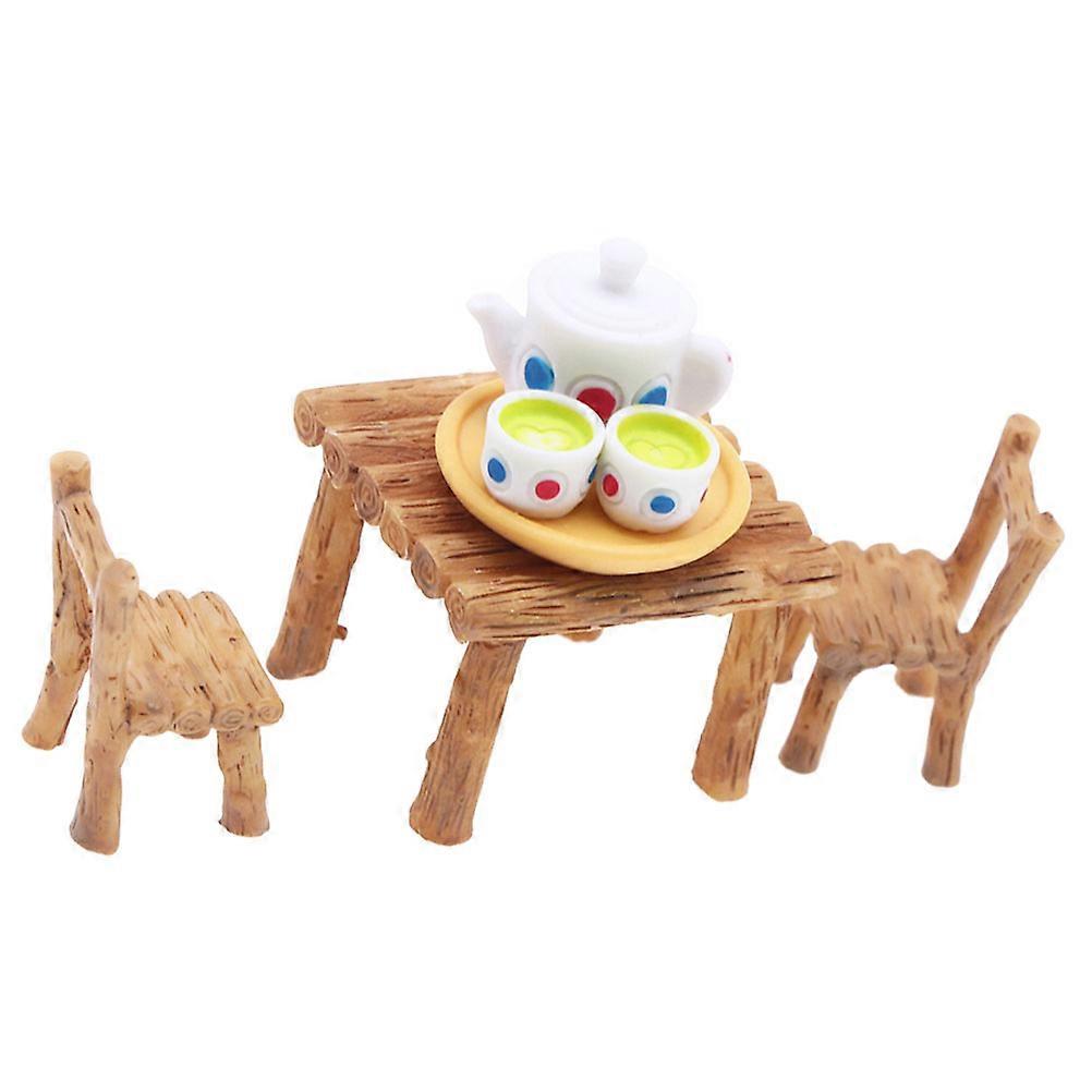 Mini Tea Set Doll House Ornaments for Decoration 4Sets