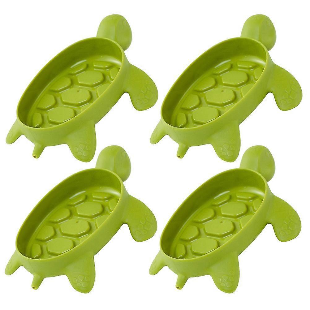 Bathroom Soap Holder Turtle Shaped Self Draining 4Pcs Soap Dish Set