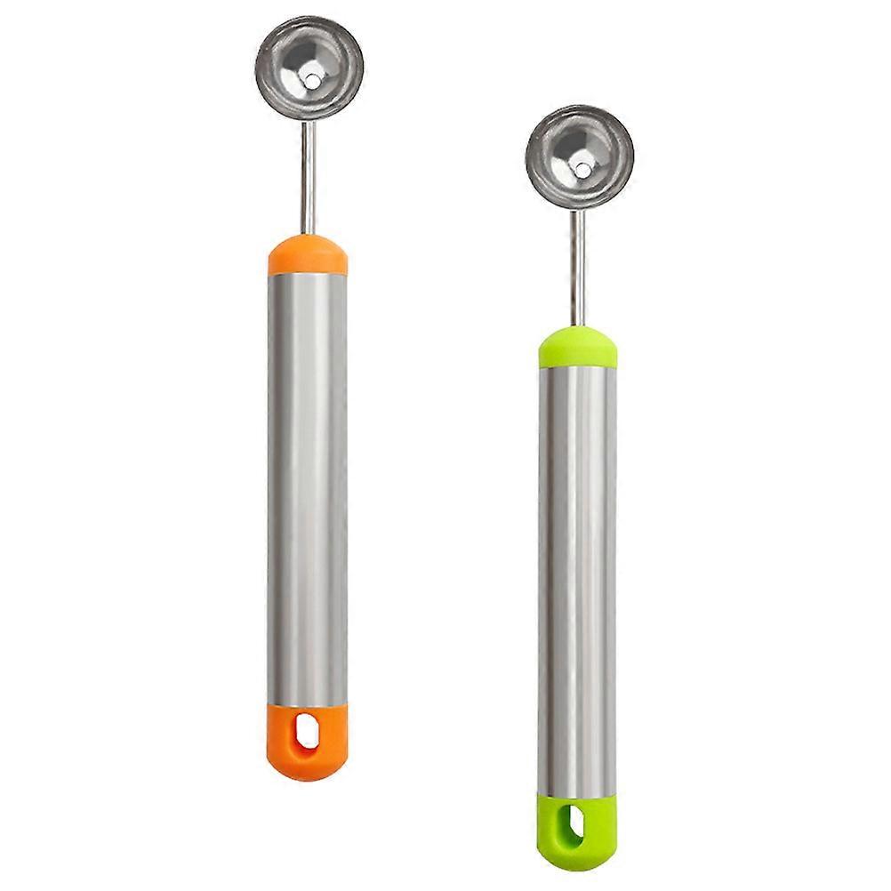 Colher redonda de melancia com bolinhas de melão, verde, 2 unidades