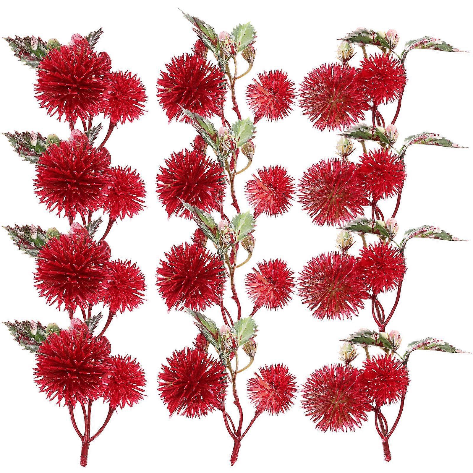 Artificial Plastic Flower Simulation Flower for Decoration 24Pcs Red