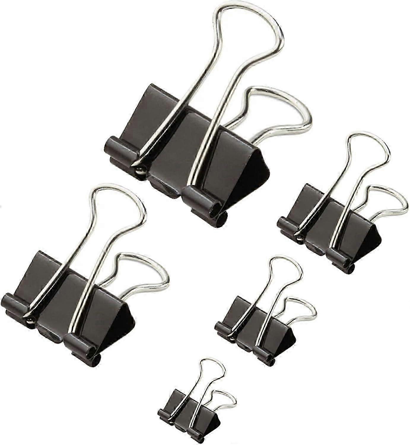 100 Pcs Black Binr Clips. Paper Clamps. Paper Binr Clips. Assorted Sizes. Me