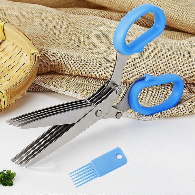 Herb Scissors, 5 Blade Herb Scissors for Aromatic Herbs with Cleaning Comb