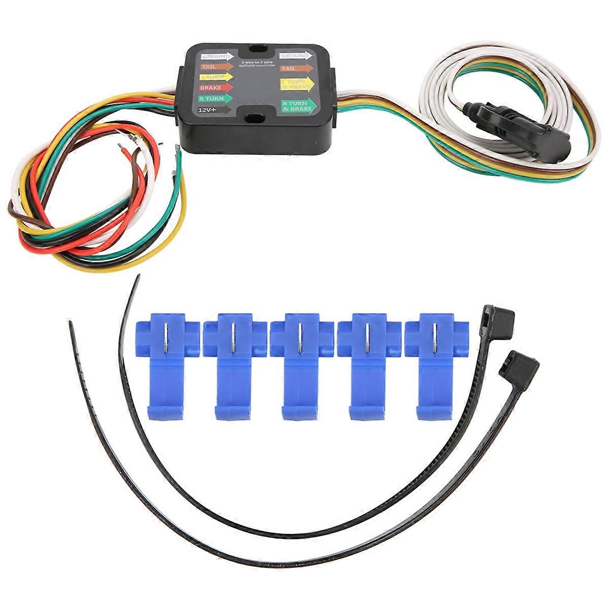 RV Taillight Converter Stable Performance Trailer Wiring Converter Powered 3 to 2 Wire for RV Accessories
