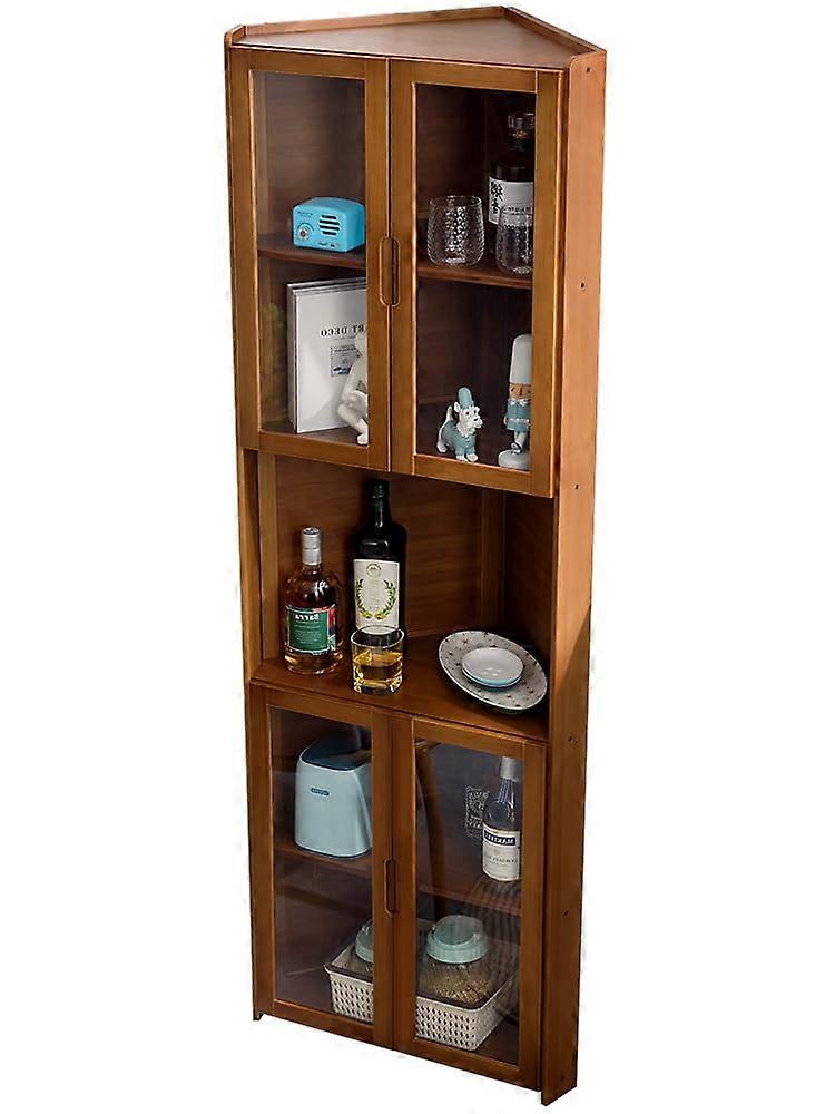 Tall Corner Kitchen Pantry Storage Cabinet Freestanding 5Tier With Doors And Shelves Living Room Bar SpaceSaving