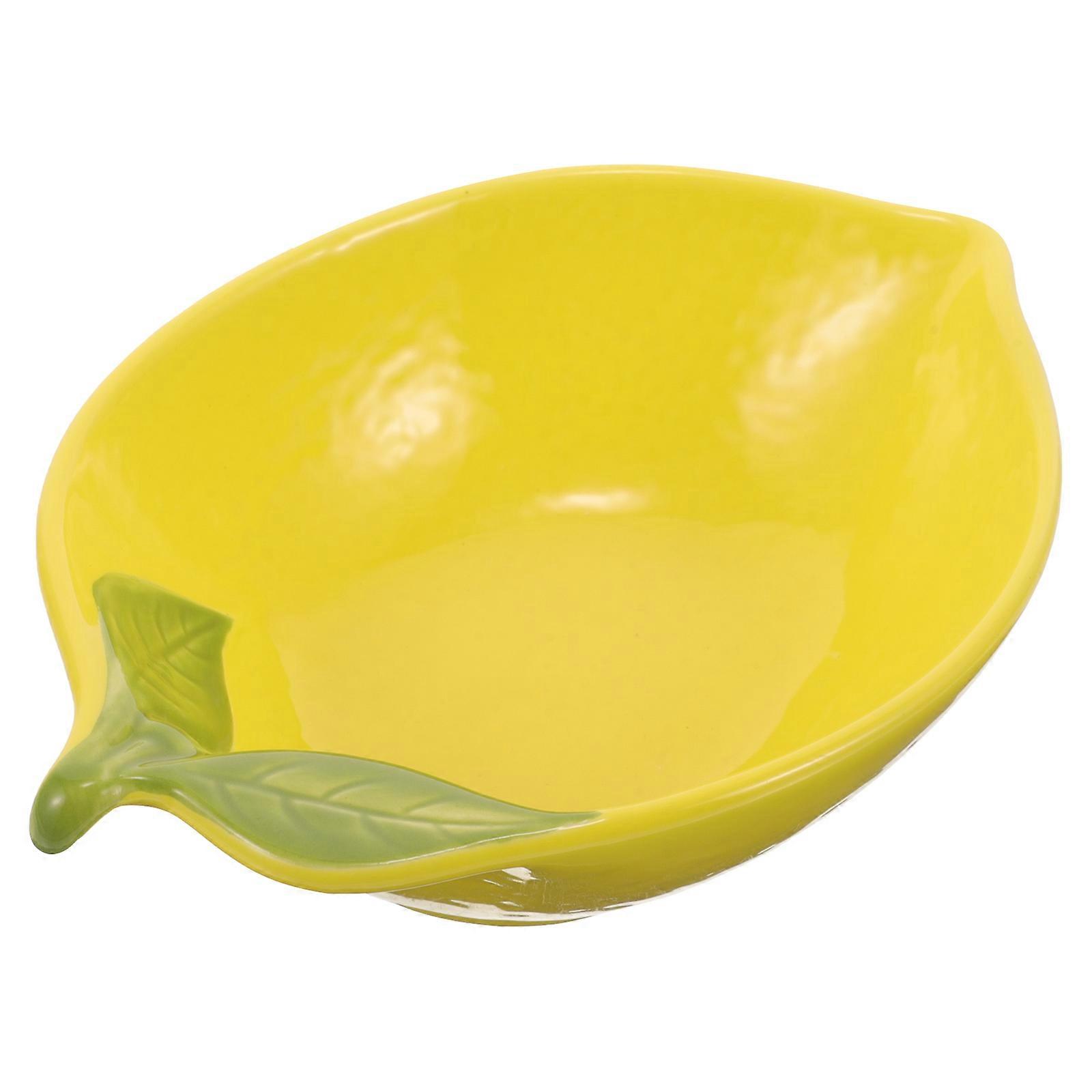 Cute Lemon Shaped Ceramic Bowl Food Serving For Daily Use With Fine Workmanship And Elegant Style 2Pcs