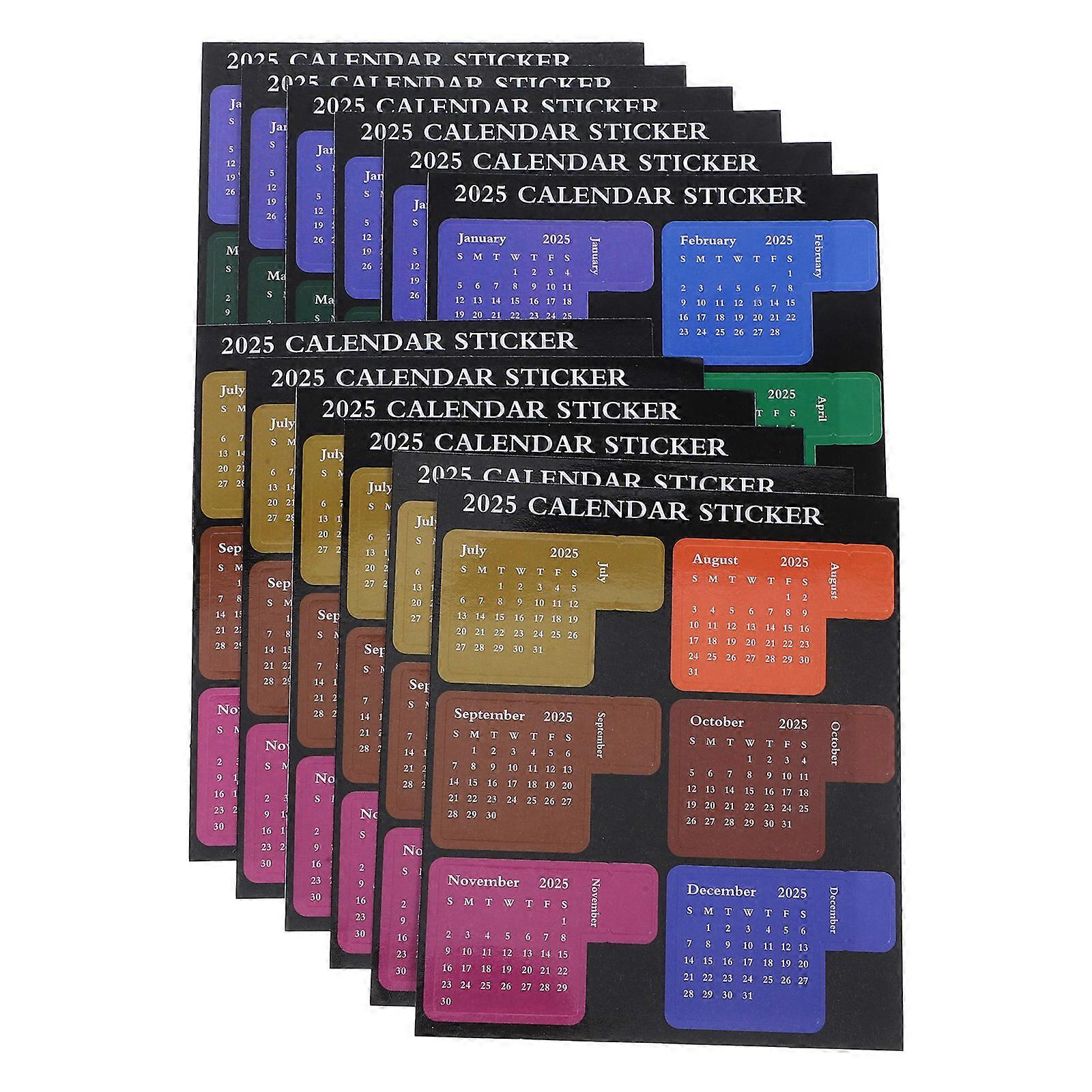 Self Adhesive Calendar Stickers for Decoration 48 Sheets Multi Paper