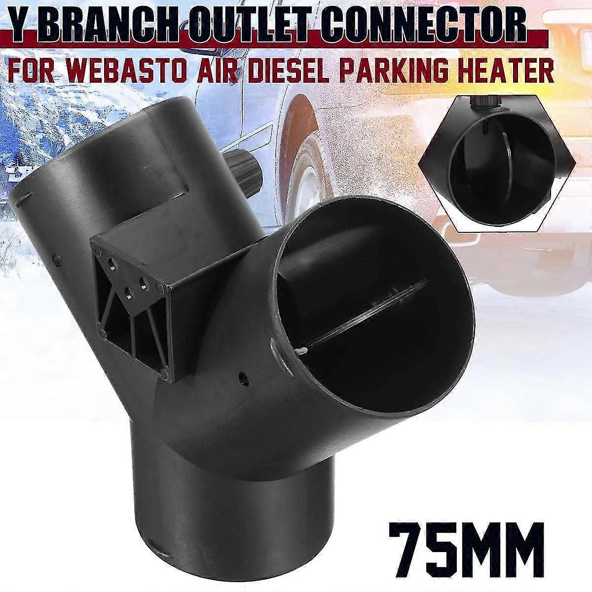 Connecteur En T De 75 Mm Pour Chauffage De Stationnement - Avec Double Clapet De Régulation, Matériau ABS, Longueur 160 Mm