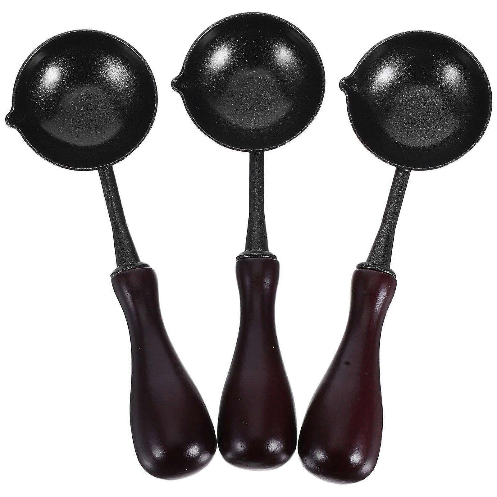 Wax Seal Melting Spoon with Wooden Handle for Sealing Wax 6Pcs Set