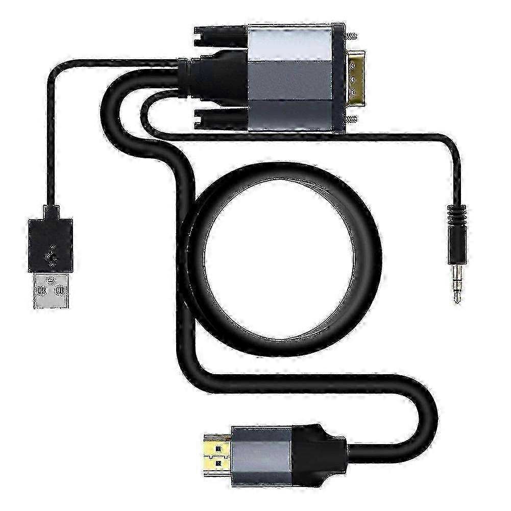 26-27 Vga To Hdmi-compatible Adapter Cable Conversion Cable, 2 Meter