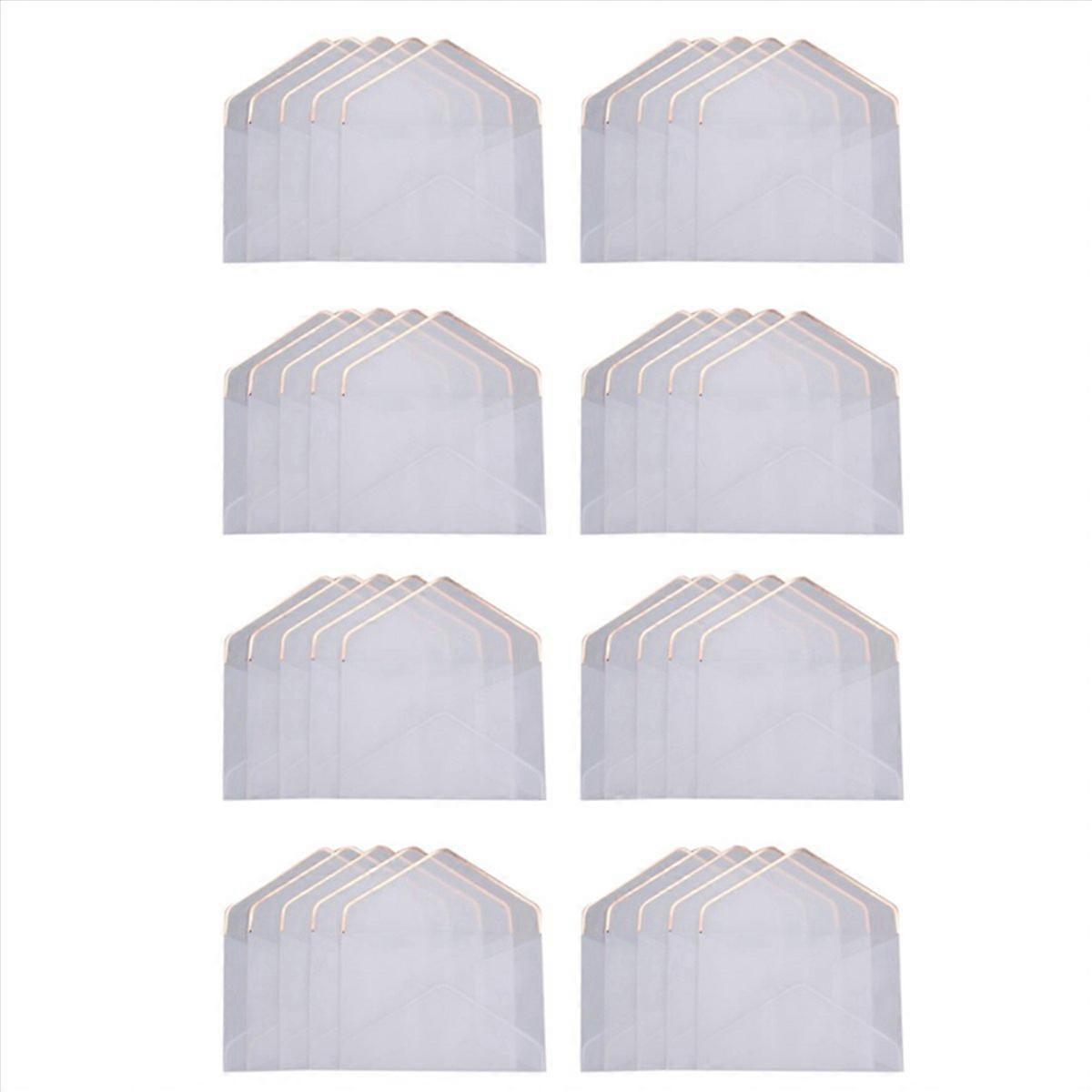 20Pcs/Set Hot Stamping Printing Paper Envelope Transparent Rose Gold