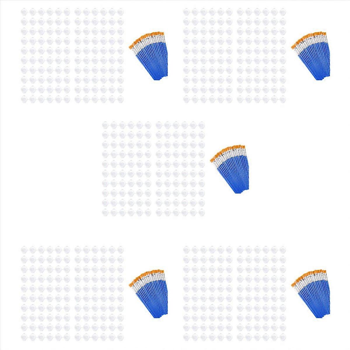 20Strips 120Pots Empty Paint Pots Clear Containers and 20Pcs Brushes