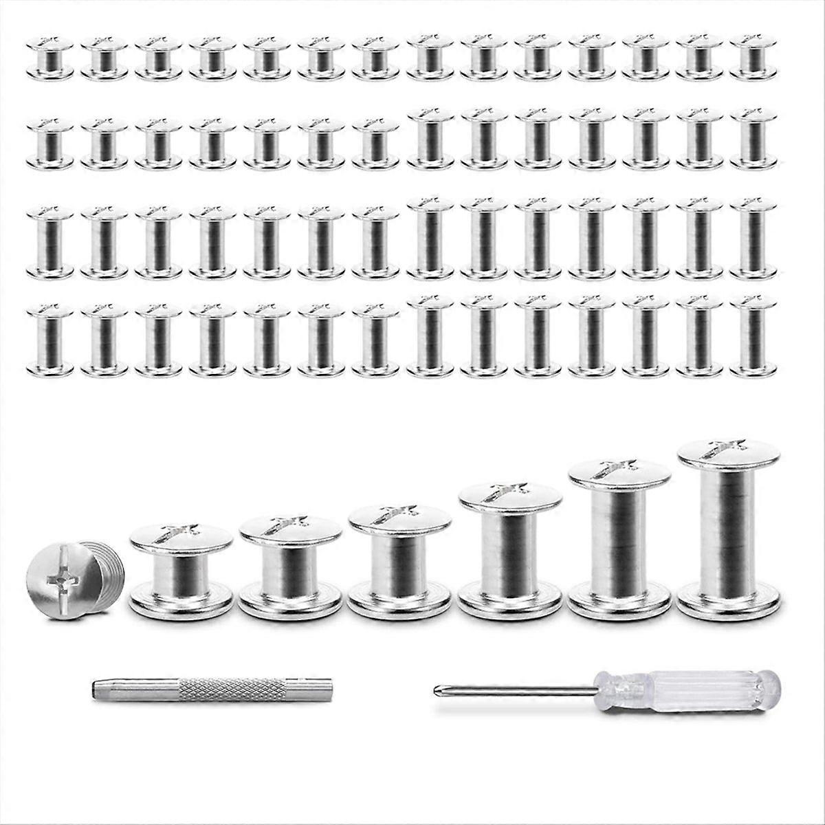 120 Sets Leather Rivet Binding Screws Hardware Fasteners C