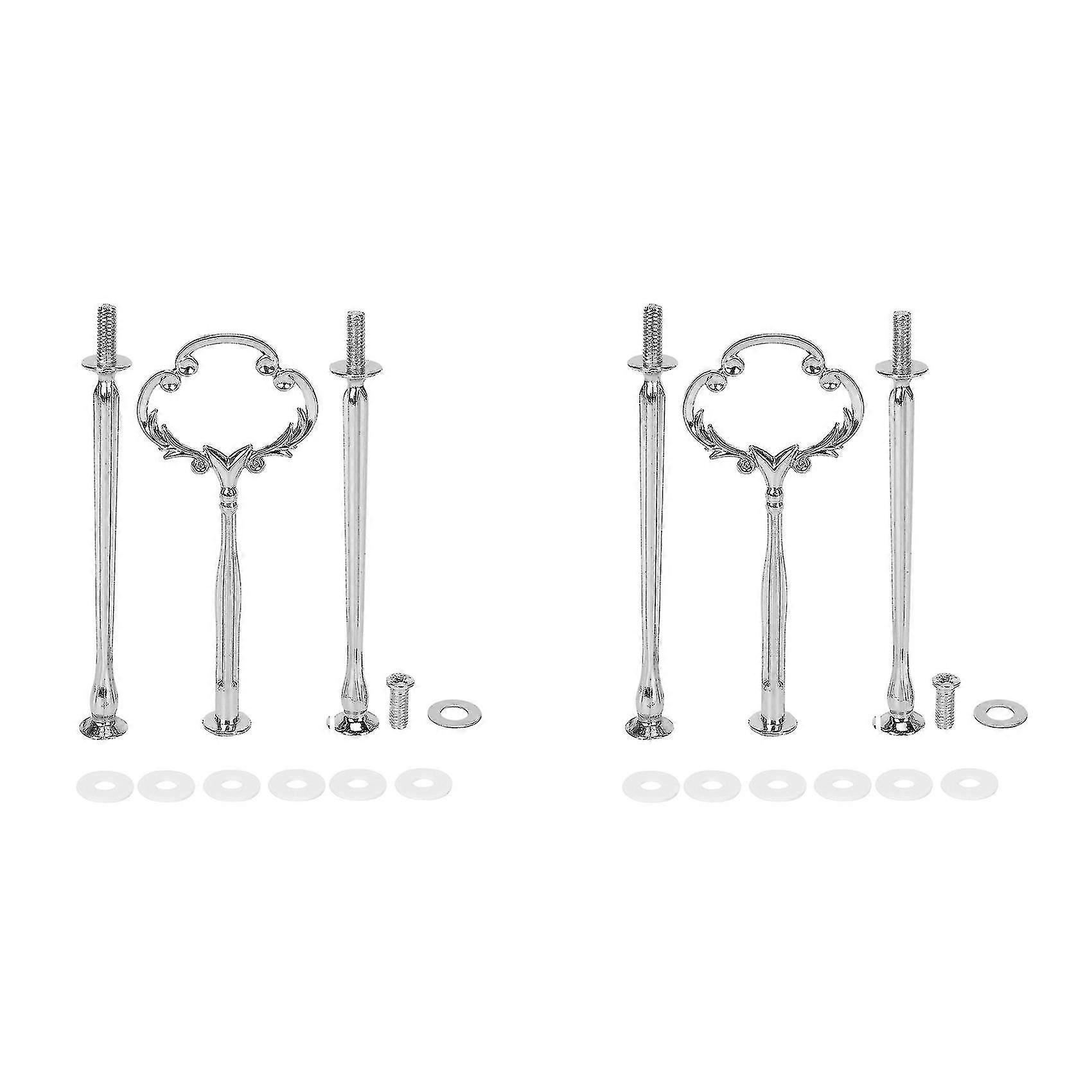 1 Set à 2 3 Tier Cake Pan Ständer, wunderschöne Victoriana, Silber, 1 Set