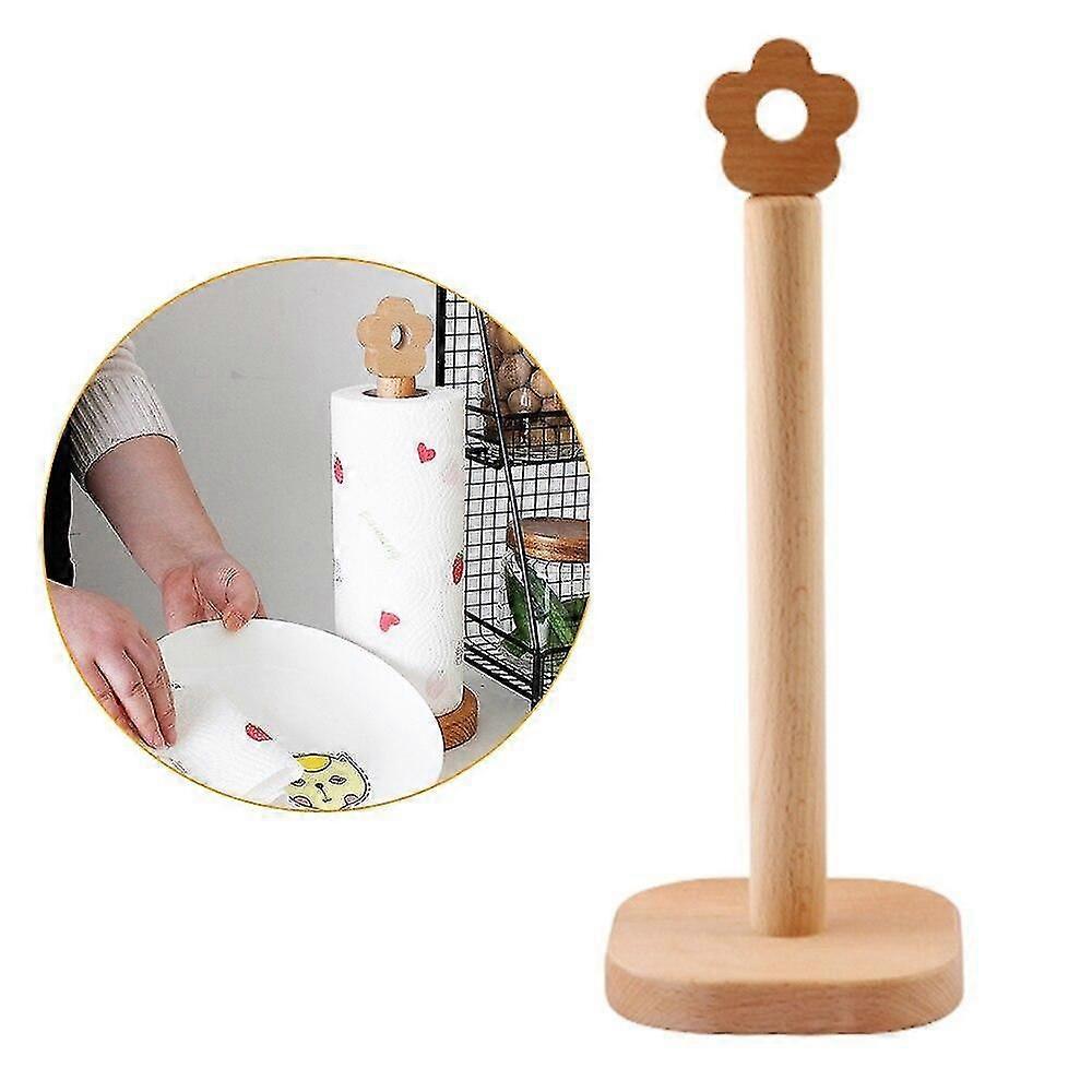 1Pc Solid Wood Kitchen Roll Paper Holder Bathroom Vertical Napkin Stand Tissue Storage Rack  Racks