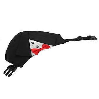 Formal Dog Collar Adjustable Triangular Stylish Pet Costume Collar with Bowtie for Wedding Party M