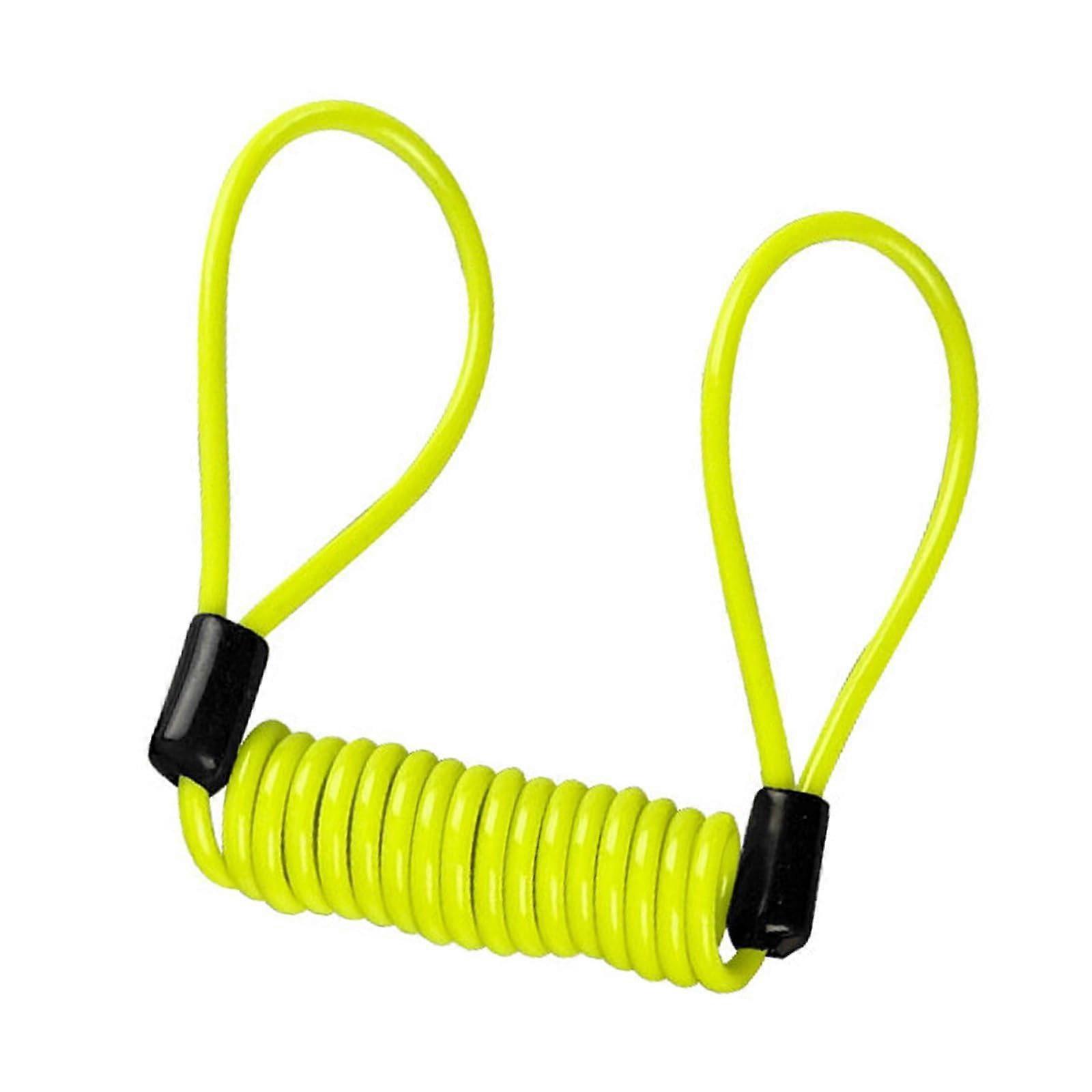 Alarm Disc Lock Reminder Cable Security Spring Reminder Coil Cable Portable Motorcycle Accessory Yellow