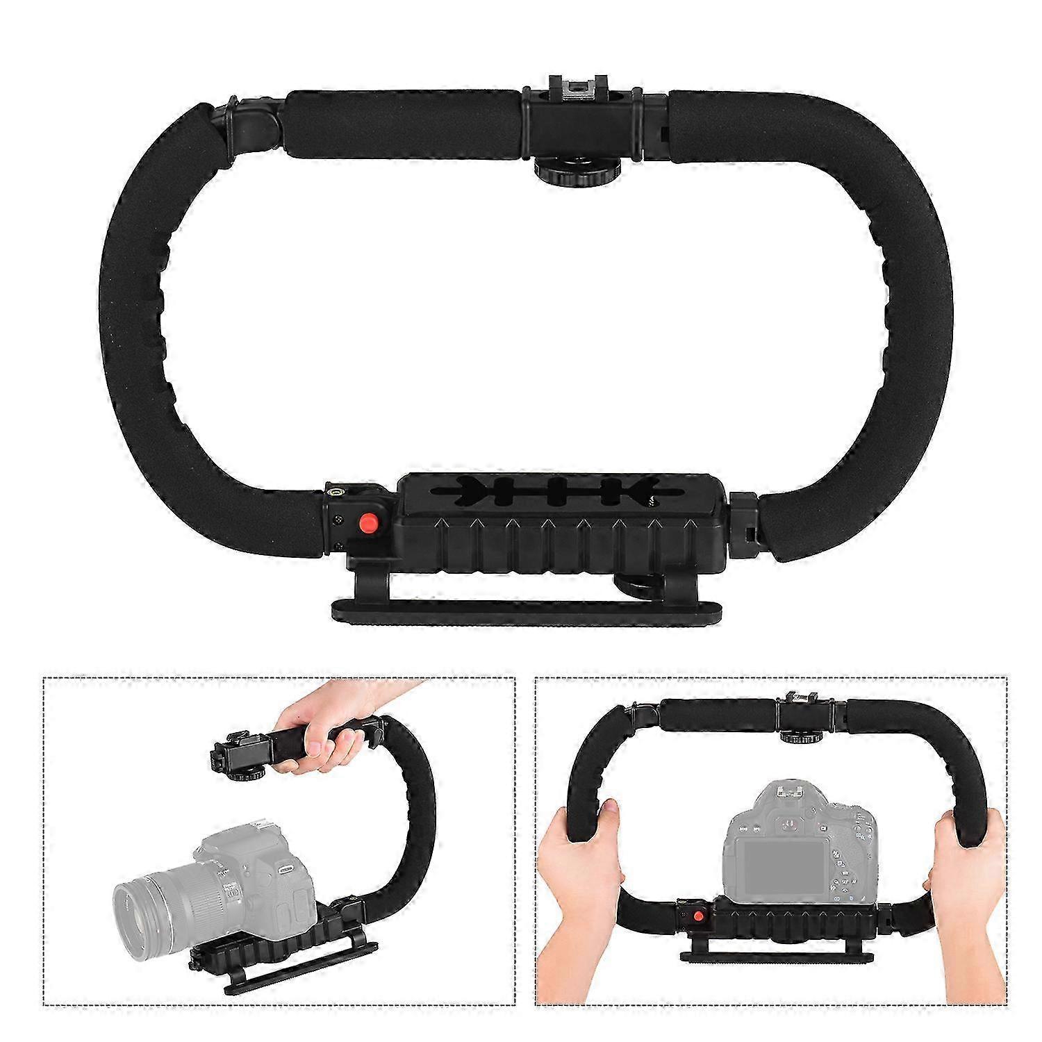 25-26 Foldable C Shaped Handheld Action Stabilizer Grip Flash Bracket Holder