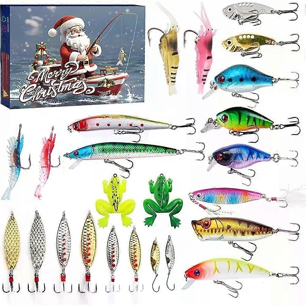 24 Days Fishing Lures Sets 2024 Advent Calendars Fishing Christmas Countdown