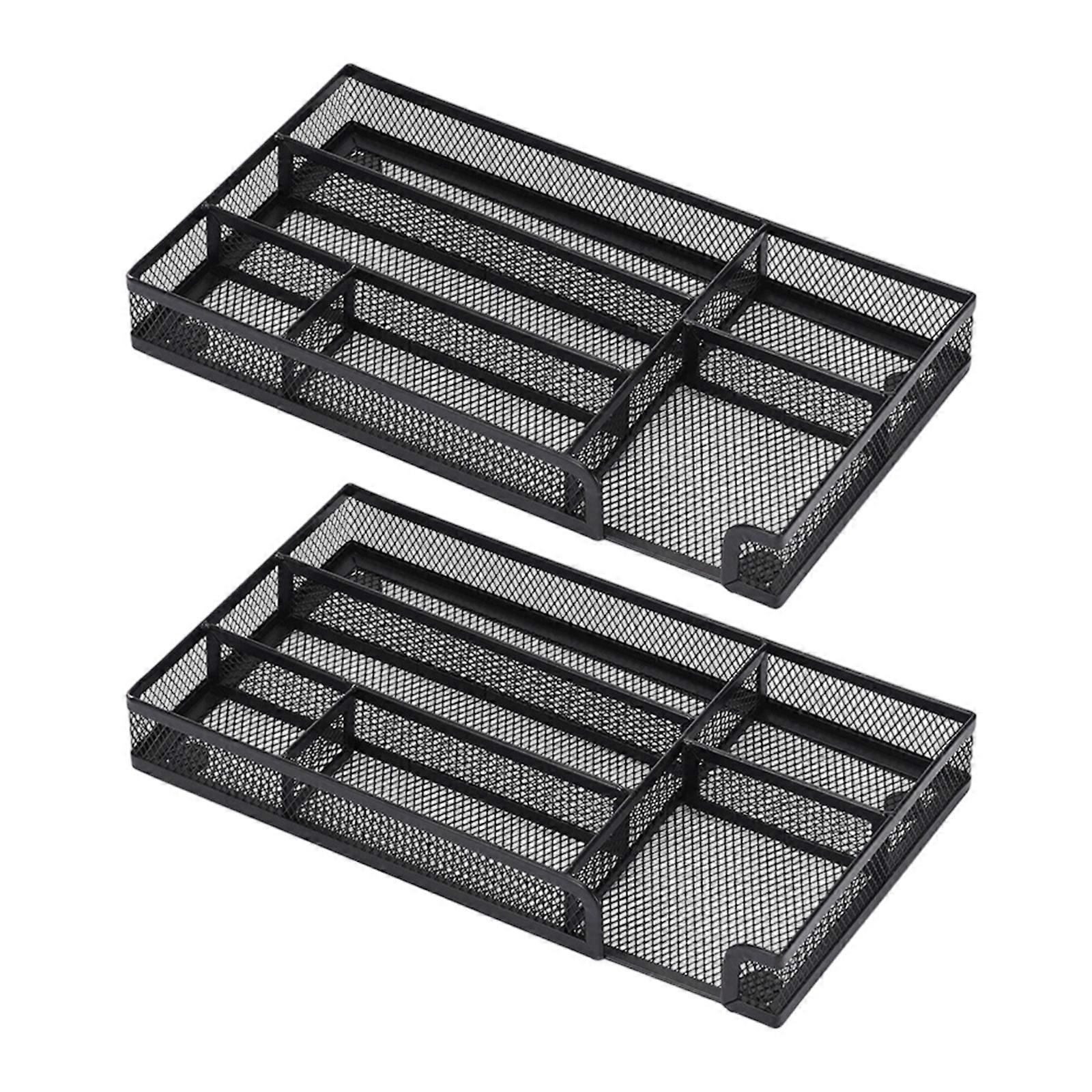 Multifunctional Office Drawer Storage Box Metal Organizers Tray For Stationery Efficient Space Management Multicolor