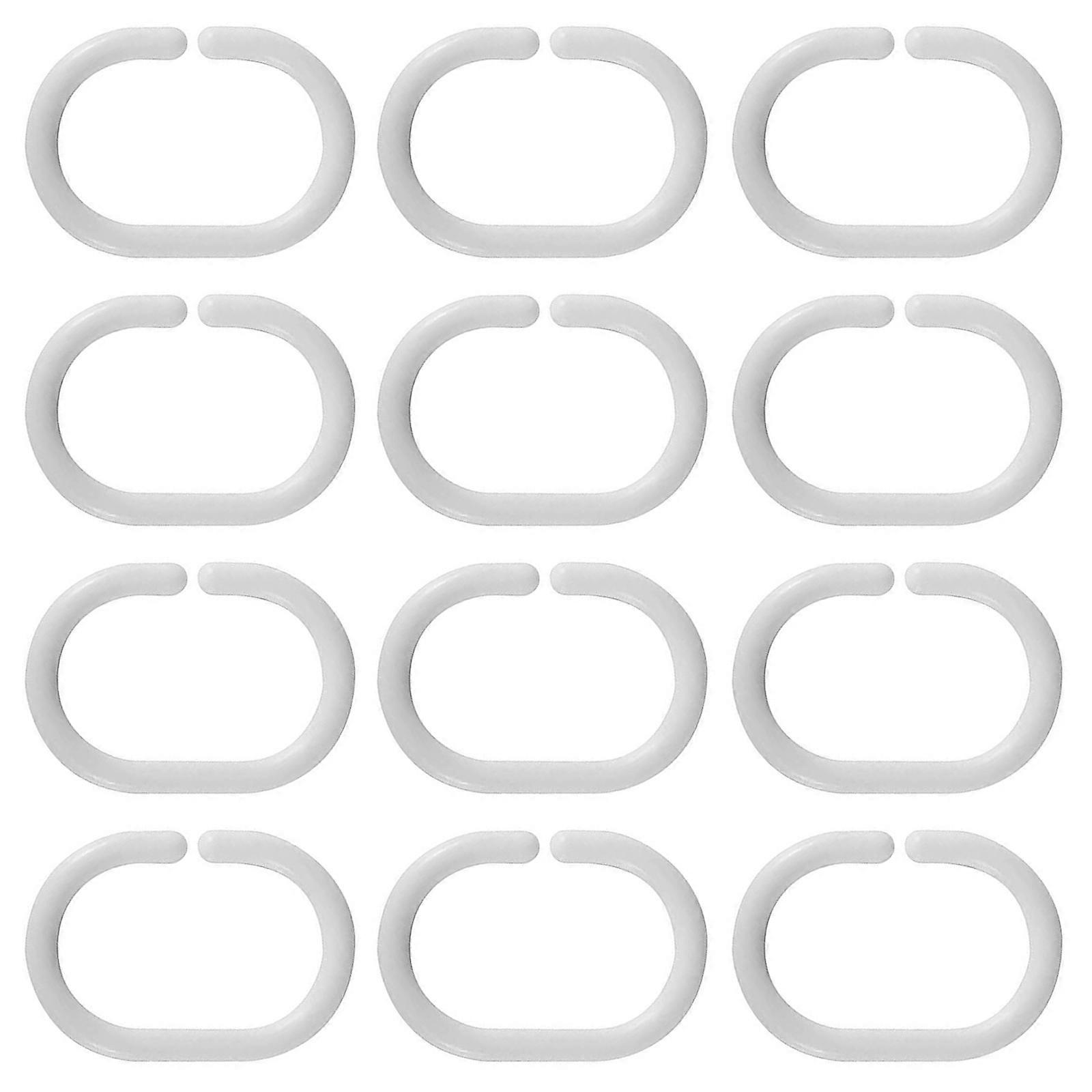 Smooth Plastic Curtain Hook For Bathrooms C Shape Opening Enables Simple Attachment And Space Efficient Storage  White