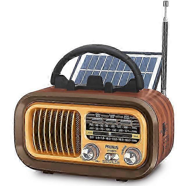 Luxora Multi-function Bluetooth speaker Retro Radio FM AM SW Portable Radios Solar panels Rechargeable Shortwave Radio Subwoofer Audio