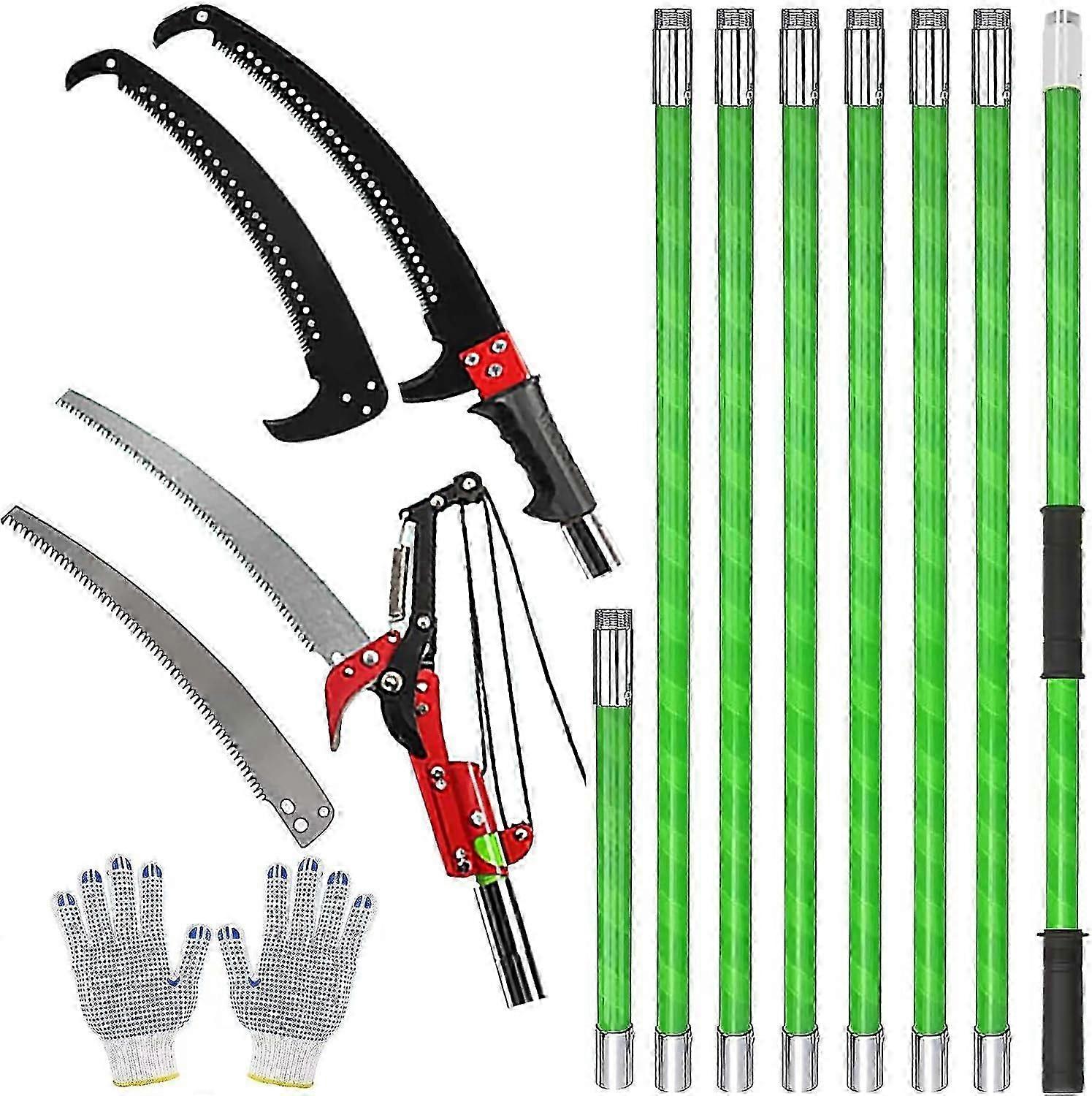 26ft Pole Saw for Tree Trimming, Manual Branch Pruner Compatible with Sharp Scissor, Extendable Garden Tool (7.3-26 ft)