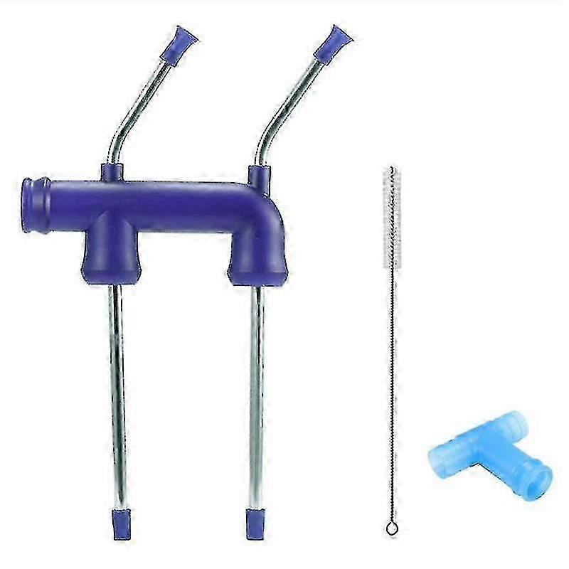 Double beer snorkel for easy drinking and dispensing