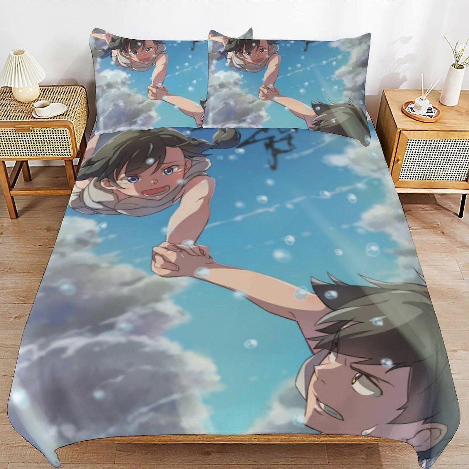 E394 Weathering with You Premium Fabric Design Soft Feel Easy Zipper Closure Durable Duvet Cover Sets for Restful Nights F394