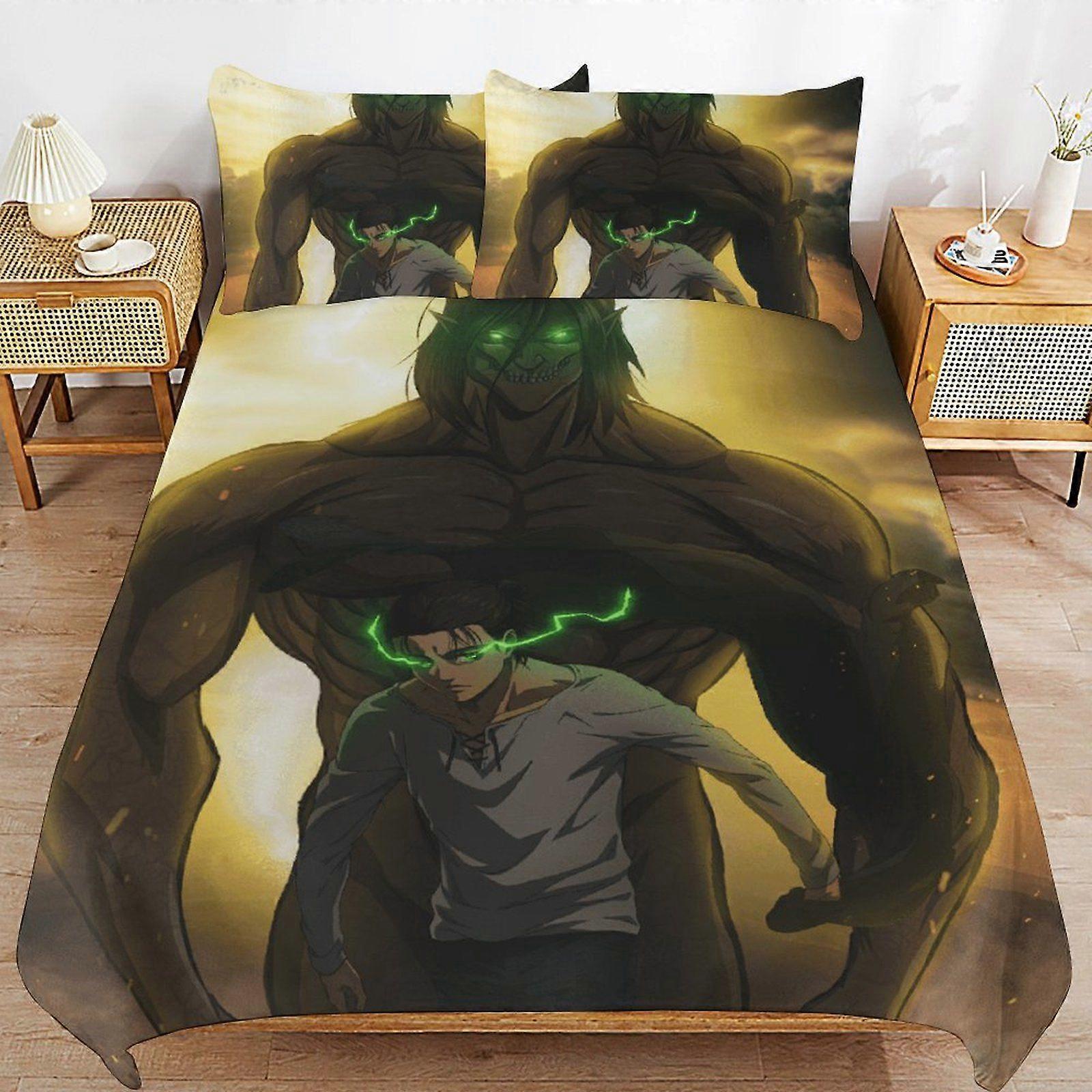 r87  Attack on Titan Gentle Touch Easy Maintenance Machine Friendly Soft Layer Duvet Cover Sets Bedroom Addition s87