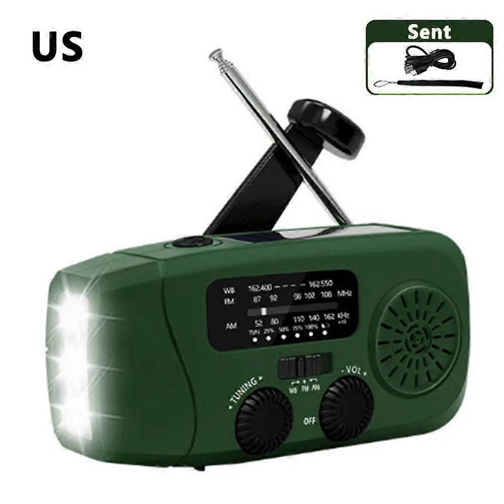 Emergency Solar Hand Crank Radio with SOS Flashlight AM FM Weather Bands for Outdoor Survival Camping and Power Outages