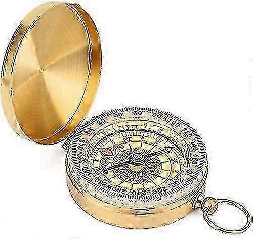 Brass Compass with Luminous for Camping Hiking