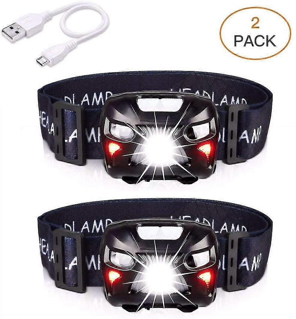 Led Headlamp Rechargeable Usb Torch Front Powerful With 400lm, 8 Lighting Modes, Ipx4 Waterproof, Motion Detector