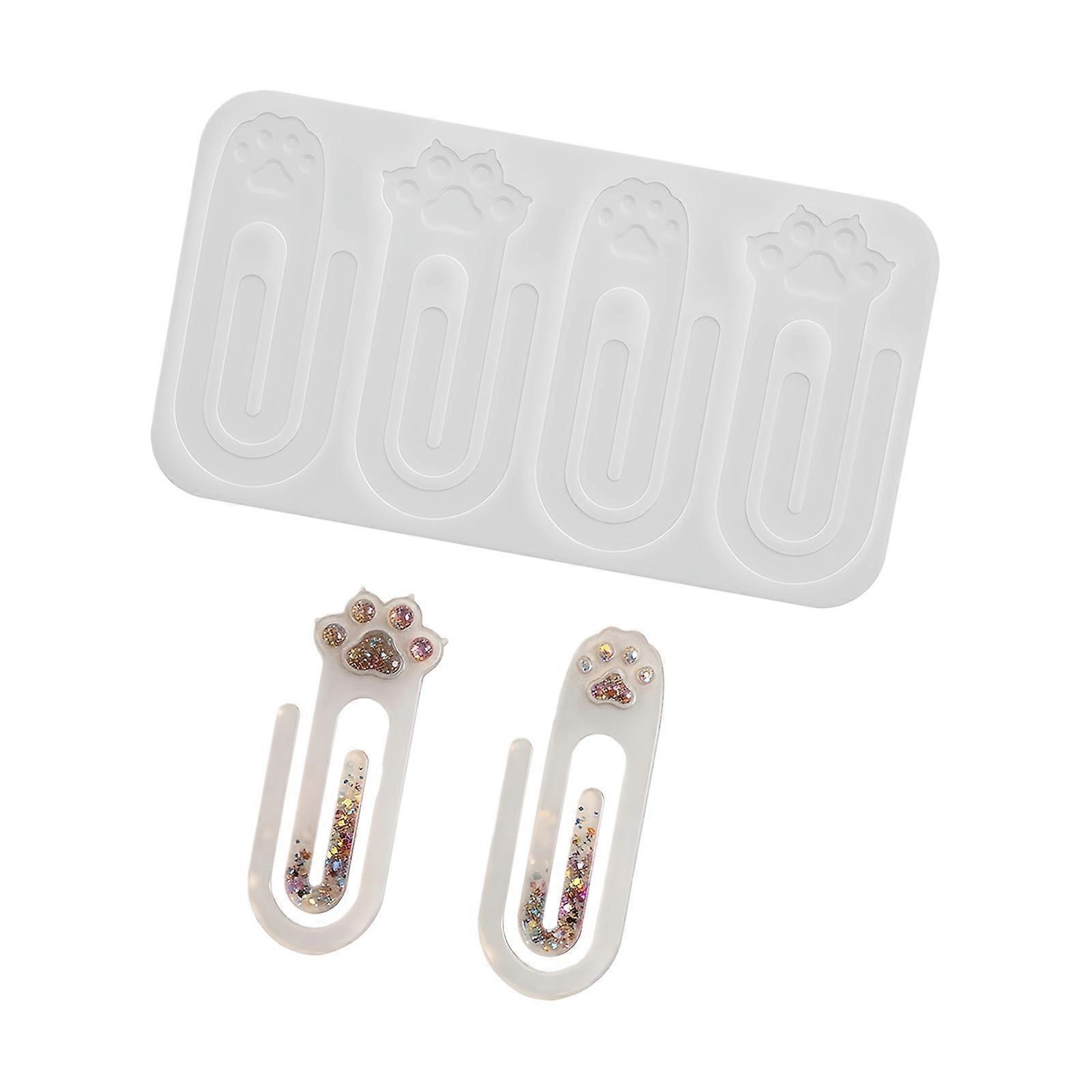 User Friendly Flexible Silicone Bookmarks Clips Moulds with Cats Paws Design Silicone Texture for Secure Page Marking Multicolor