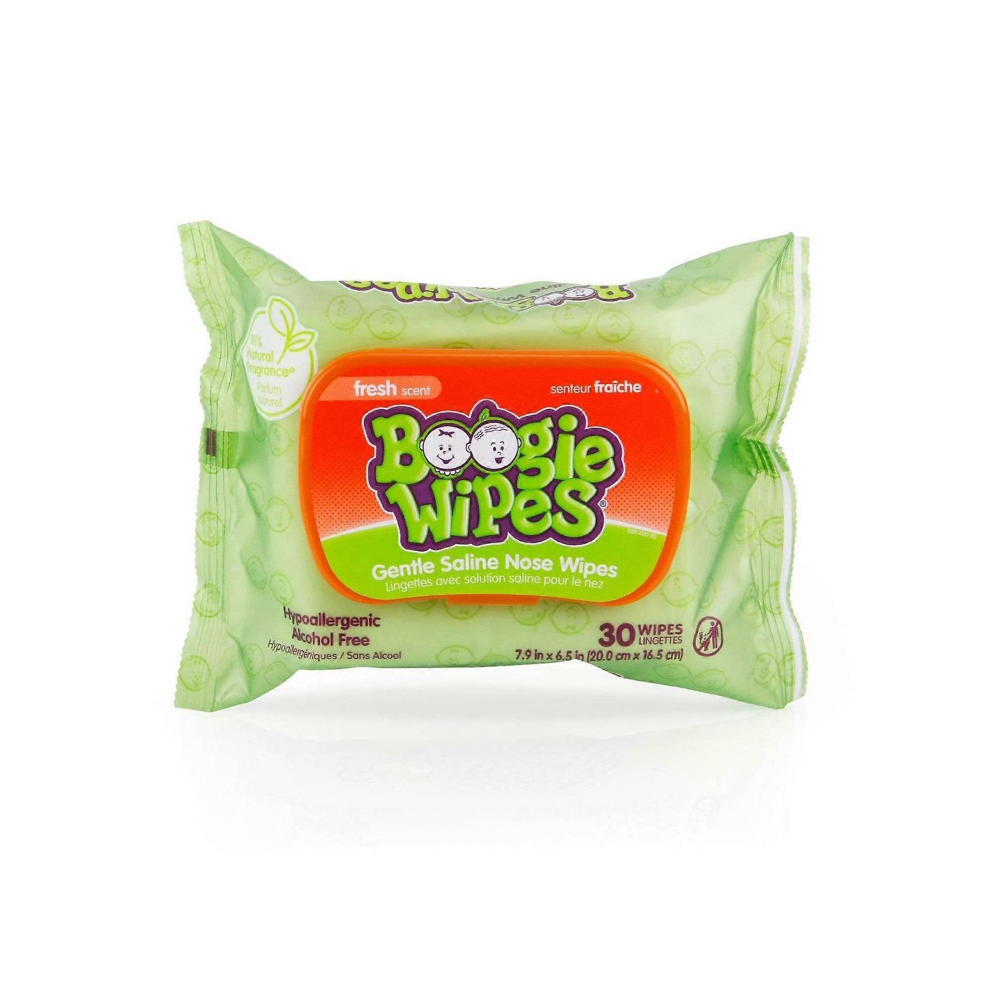 ブギーは、鼻詰まり、新鮮な香り、30 Ea 穏やかな生理食塩水ワイプをワイプします。