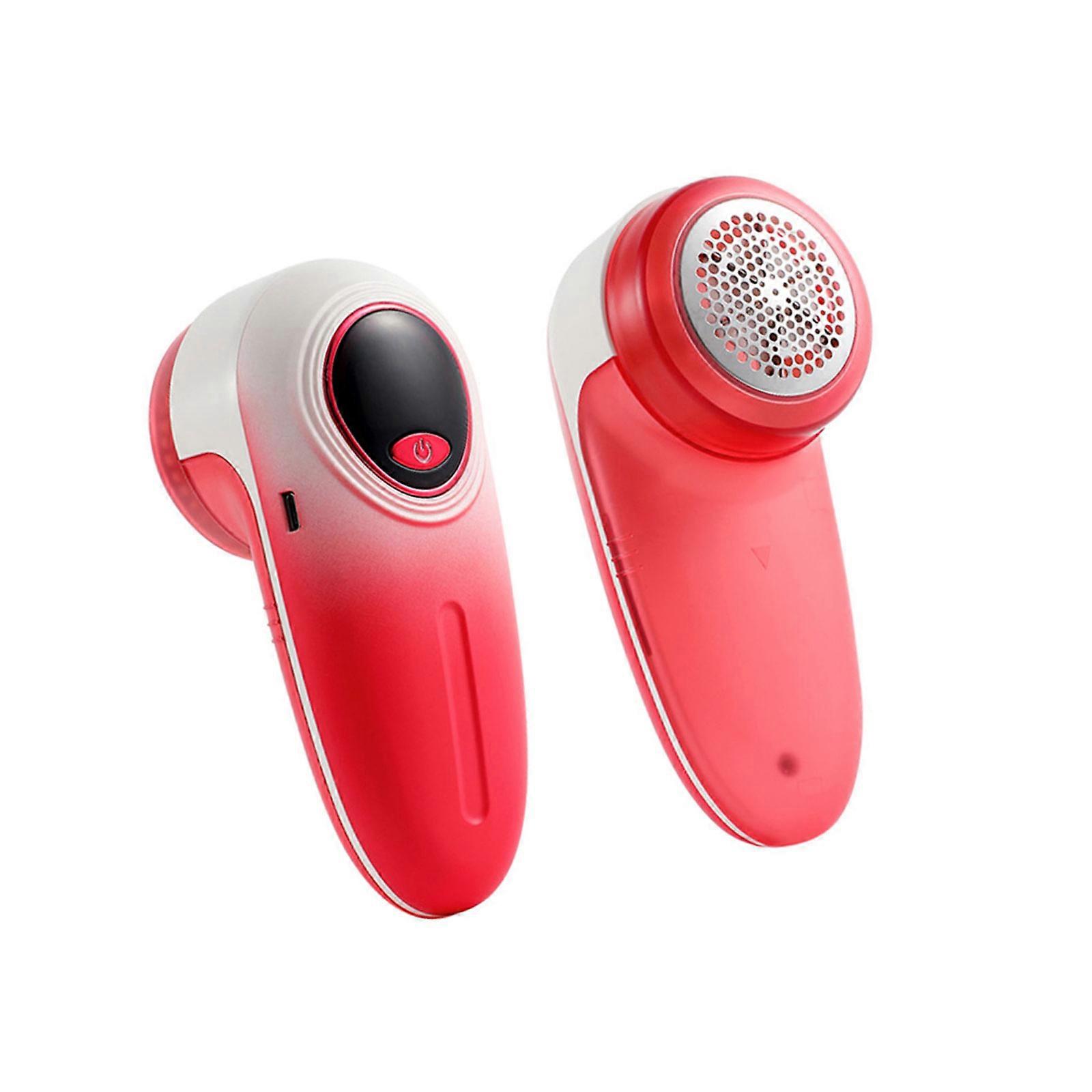 Powerful Rechargeable Lint Shaver with LED Display For Clothes Sofa And Carpet Large Shaving Electric Lint Shaver  Red