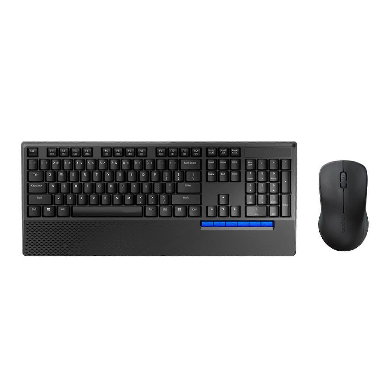 Ergonomic Wireless Keyboard Mouse Combo Spill Resistant Design 2.4ghz Connectivities 110Keys 1000DPI Opticals Sensors Multicolor