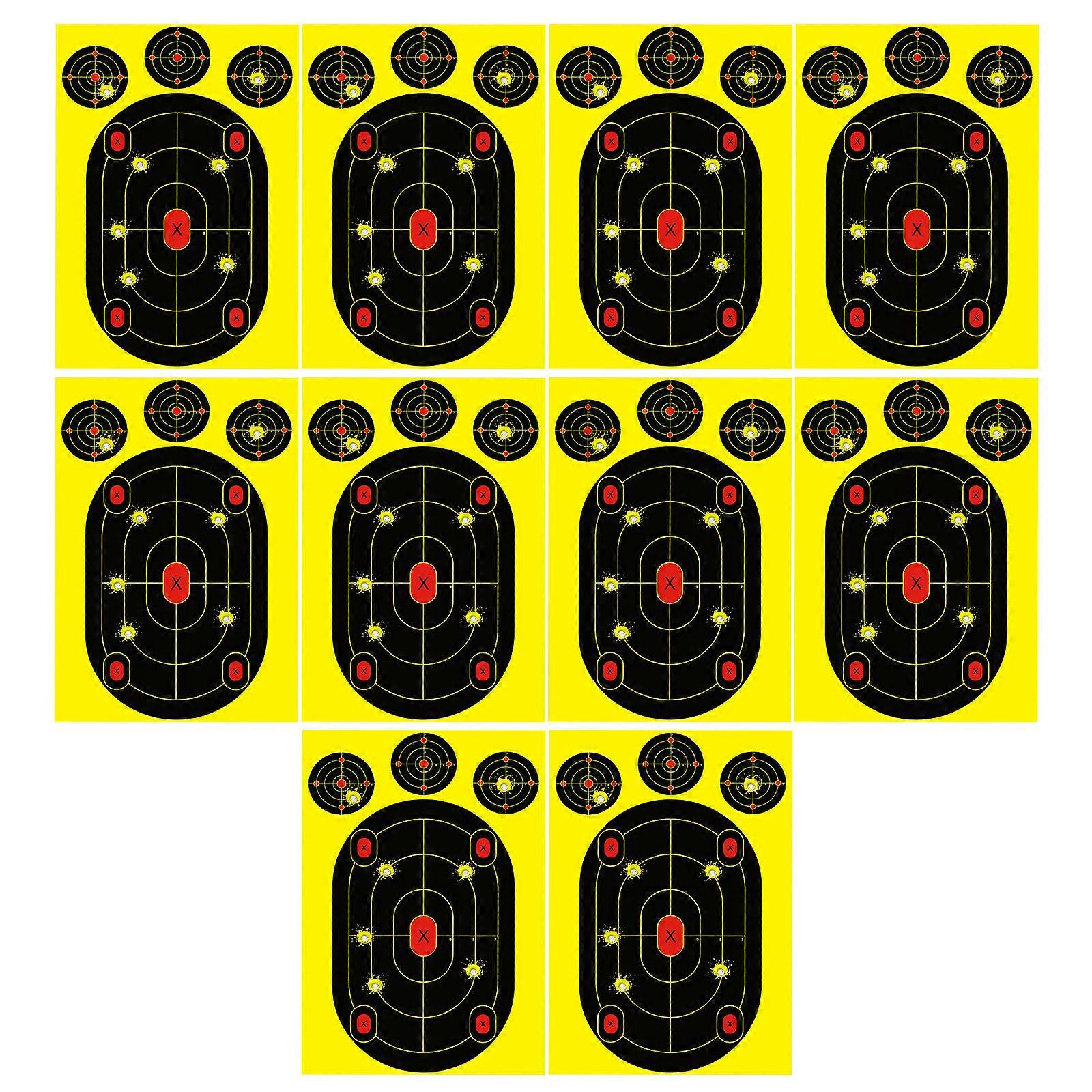 10Pcs Professional 12x18Inch Catapult Practice Paper With Marked Scoring Rings Splatterburst Shootings Targets Multicolor