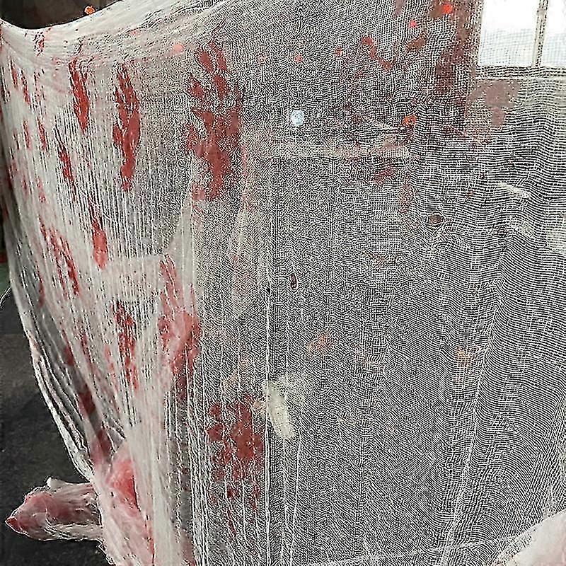 قماشة الرعب الحمراء لعيد الهالوين - مخيف البيت حفلة الهالوين مدخل ديكور خارجي (180 × 250 سم) د.ب