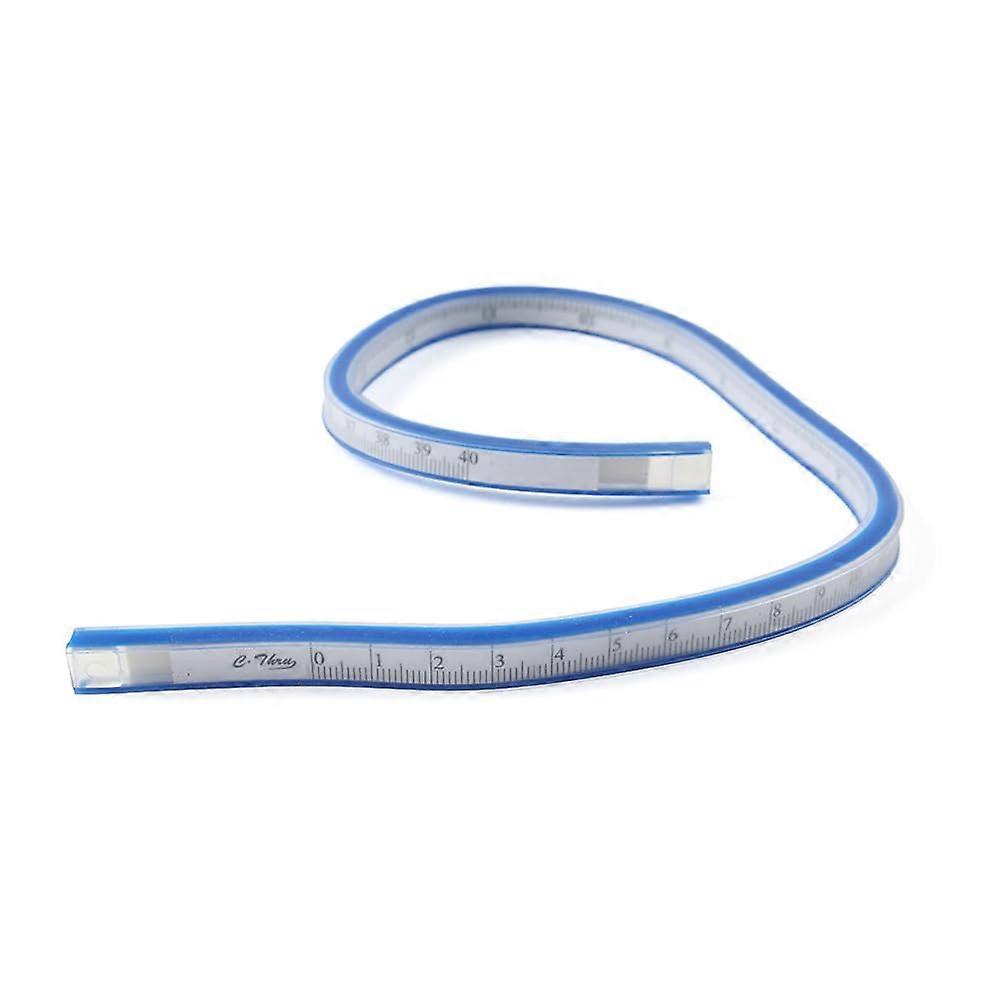 60cm Flexible Curve Ruler for Tailor Sewing Pattern Drawing Plastic Bendy Tape Measure White Blue