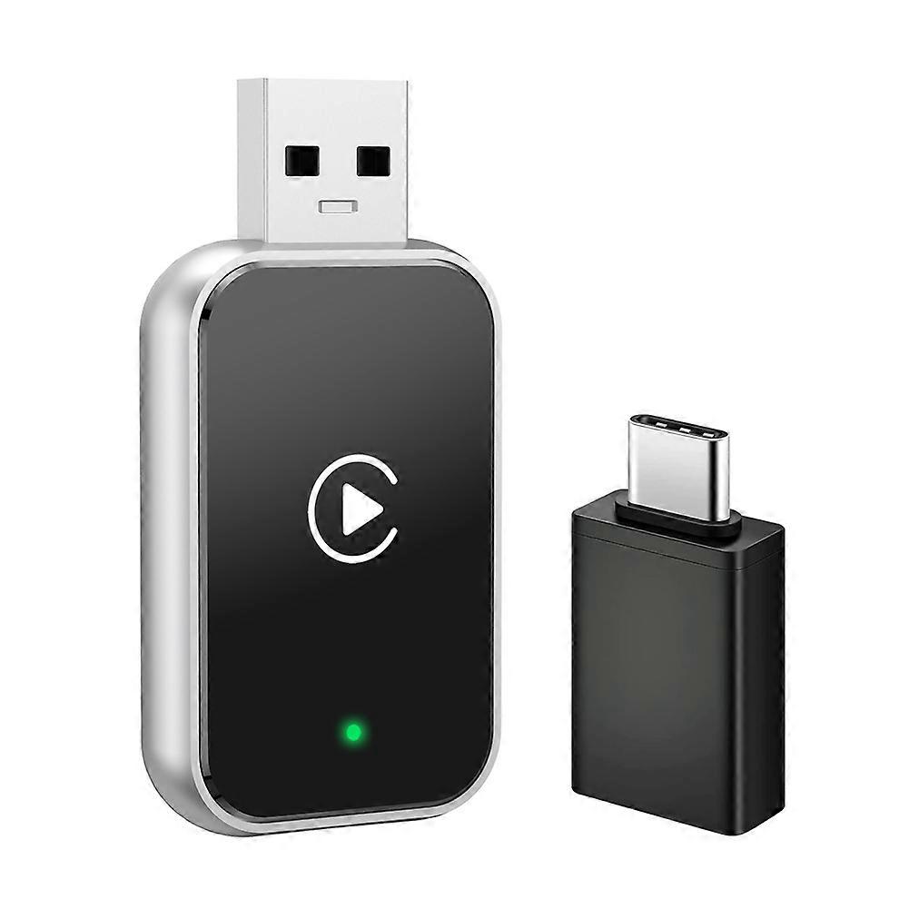 Wireless Carplay Car Adapter Android AUTO WiFi & Bluetooth with USB-C Adapter Upgrade Wired CarPlay to Wireless Carplay