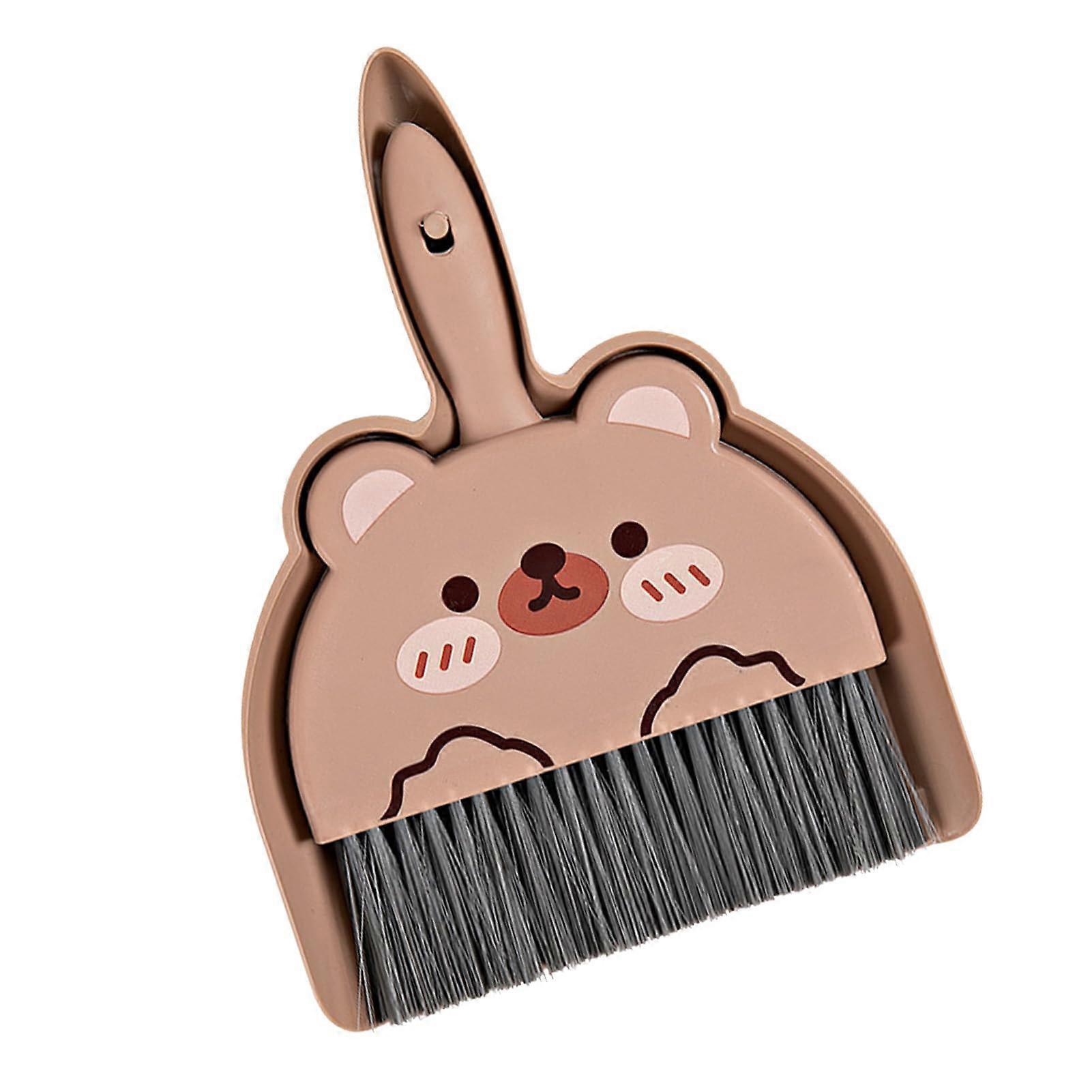 Small Broom and Dustpan Set for Desk Cleaning, Compact Sweeping Brush with Dust Pan Combo