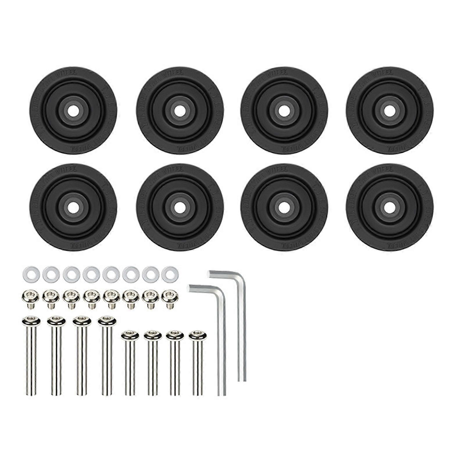 8PCS Quiet Rolling Suitcase Wheels Practical Plastic Replacement Set Easy Installation Universal Compatibility Multicolor