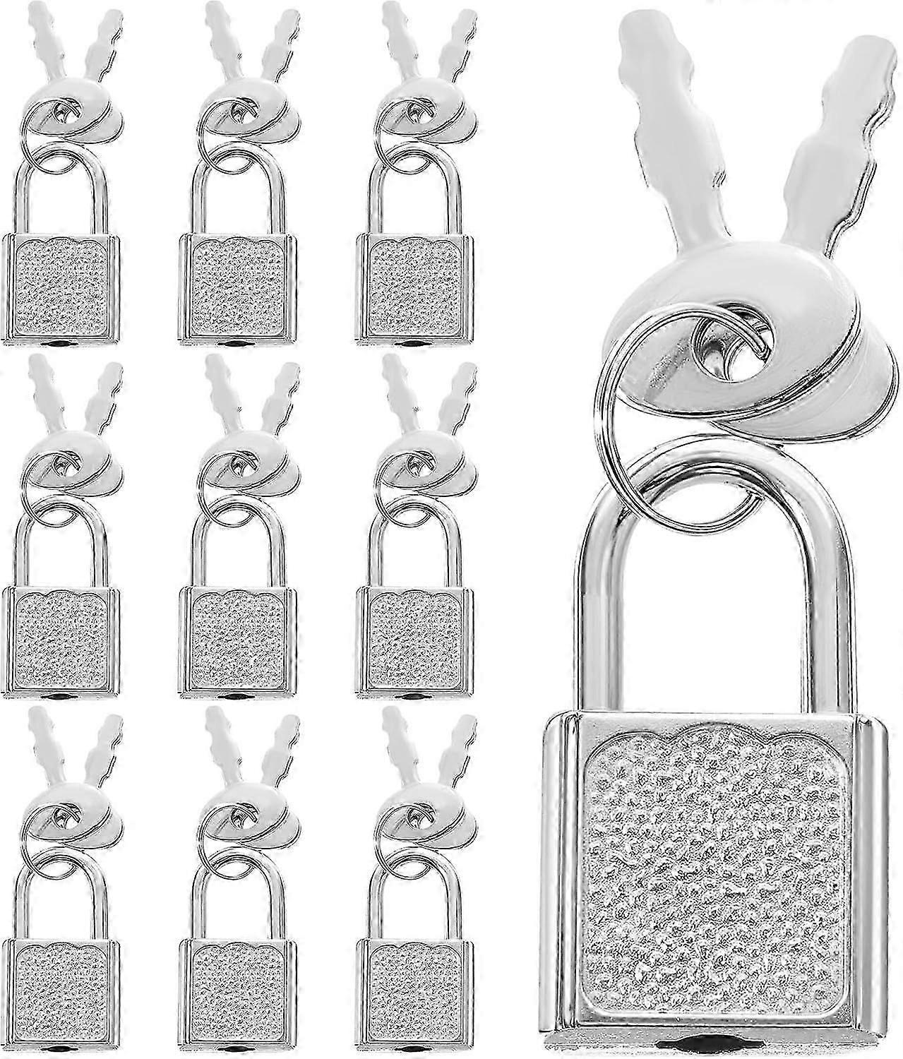 10pcs Mini Cute Diary Padlocks Mini Locks with Keys Small Luggage Locks with Keys Tiny Pad