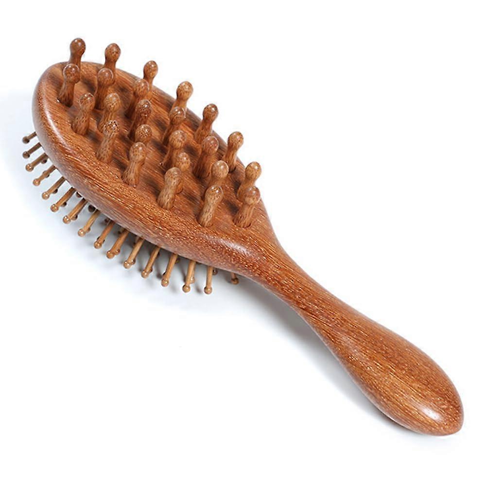 Double Sided Sandalwood Air Bag Comb,Round Combs Teeth Gentle Scalp Massage,Gua Sha Comb Tool Suitable for Scalp Care and Hair Styling