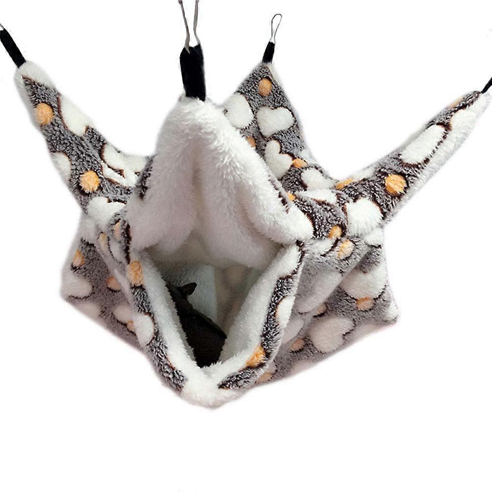 Small Pet Hammock Double Layer Fleece Hanging Bed for Sugar Glider Hamster Guinea Pig Ferret
