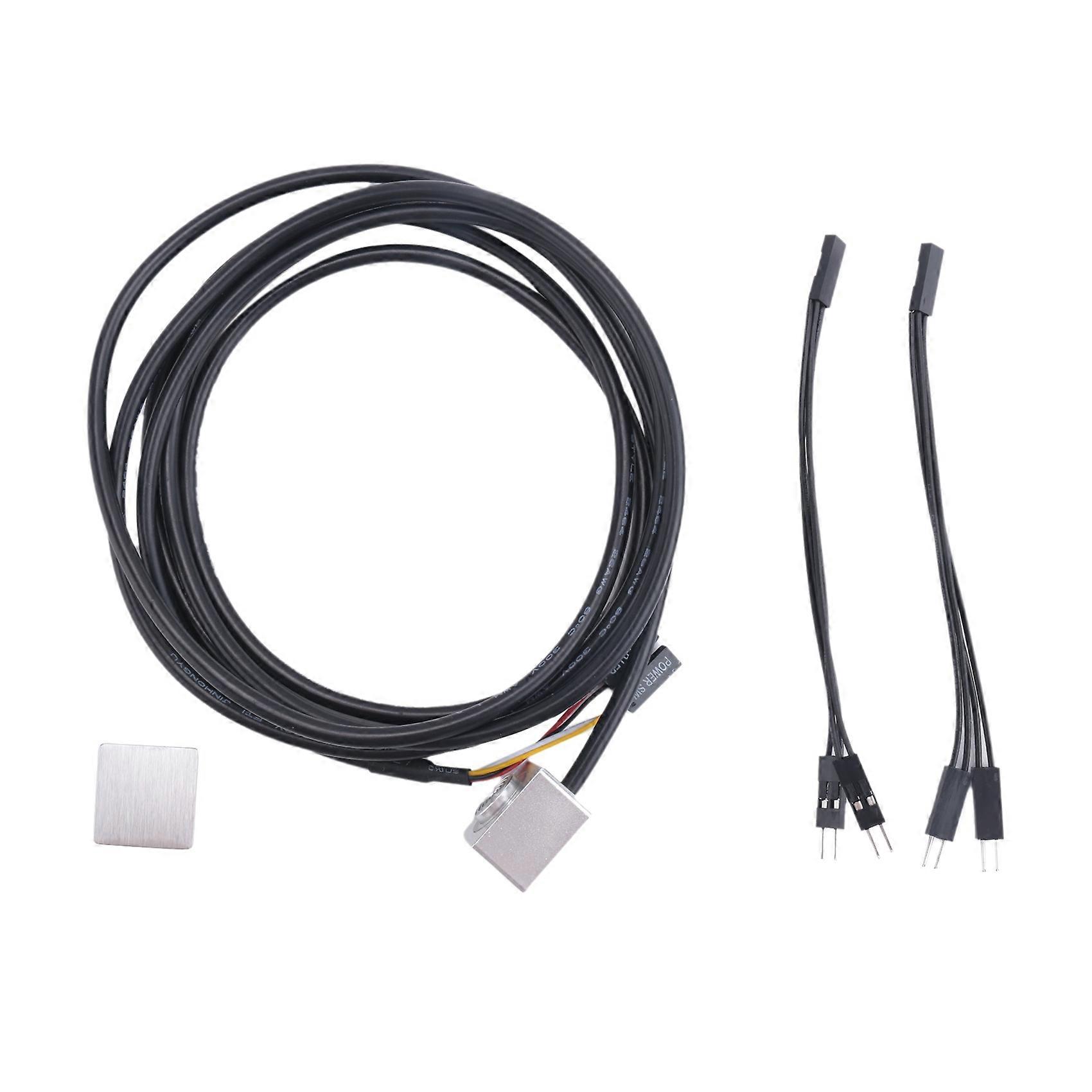 Computer Desktop Switch PC Motherboard External Start Power On/Off Button Extension Cable for DIY Button Silver